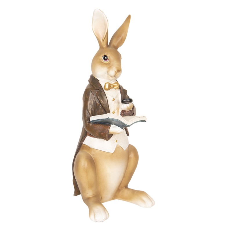 Clayre & Eef Figurine Rabbit 15x13x40 cm Beige Brown Polyresin