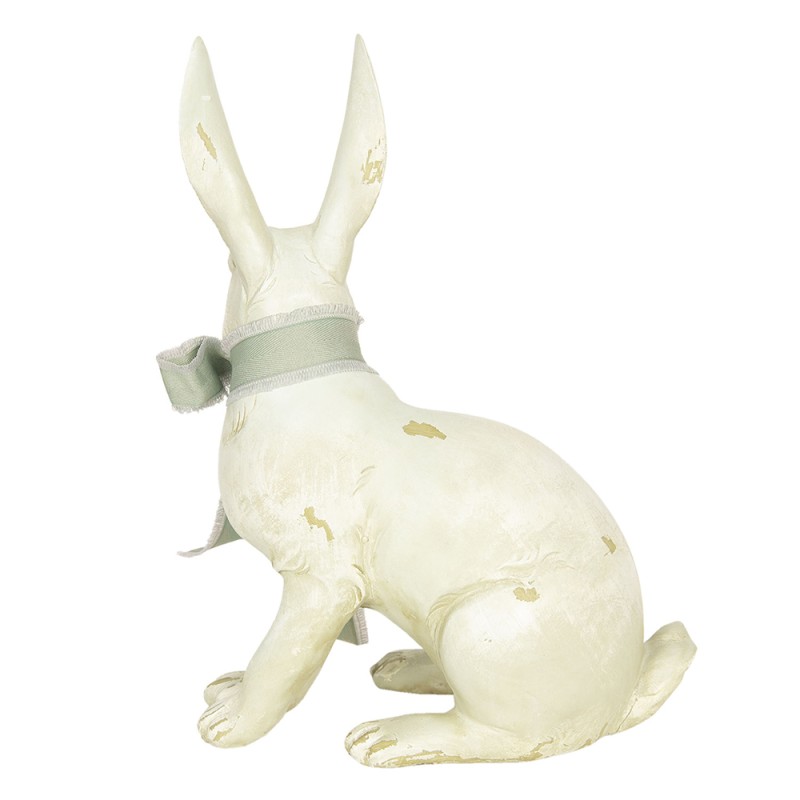 Clayre & Eef Figurine Rabbit 20x11x28 cm Beige Green Polyresin