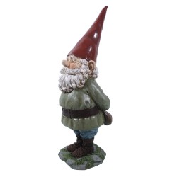 Clayre & Eef Statue Gnome 22*13*40 cm Green