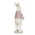 Clayre & Eef Figurine Rabbit 17x15x53 cm White Pink Polyresin