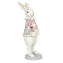 Clayre & Eef Figurine Rabbit 10x10x25 cm White Pink Polyresin