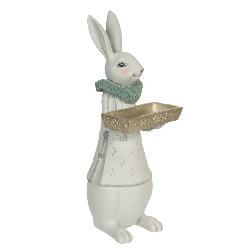 Clayre & Eef Figurine Rabbit 15x13x37 cm White Polyresin