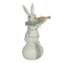 Clayre & Eef Figurine Rabbit 8x7x17 cm White Blue Polyresin