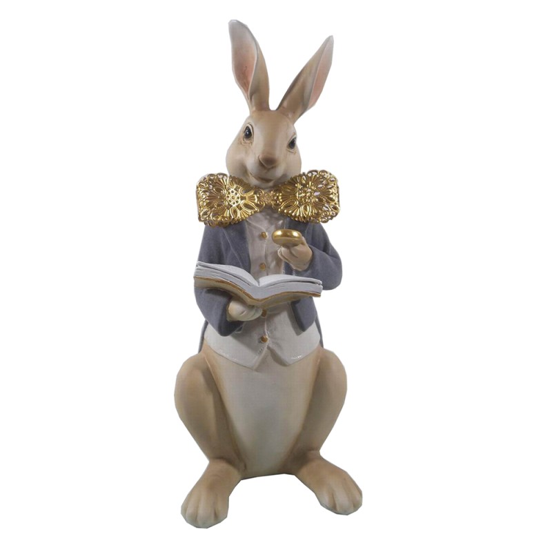 Clayre & Eef Figurine Rabbit 15x13x40 cm Brown Grey Polyresin