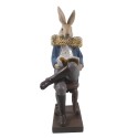Clayre & Eef Figurine Rabbit 17x15x41 cm Blue Polyresin