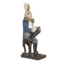 Clayre & Eef Figurine Rabbit 17x15x41 cm Blue Polyresin