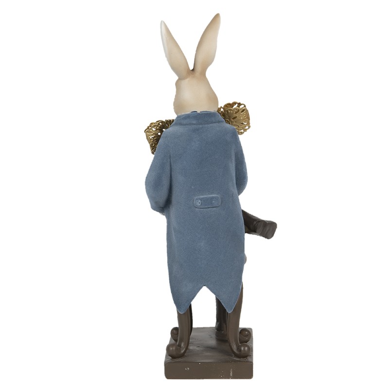 Clayre & Eef Figur Kaninchen 17x15x41 cm Blau Polyresin