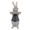 Clayre & Eef Figurine Rabbit 15x13x37 cm White Black Polyresin