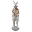 Clayre & Eef Figurine Rabbit 17x15x53 cm White Gold colored Polyresin