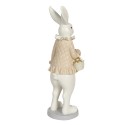 Clayre & Eef Figurine Rabbit 17x15x53 cm White Gold colored Polyresin