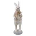 Clayre & Eef Figur Kaninchen 12x9x31 cm Weiß Polyresin