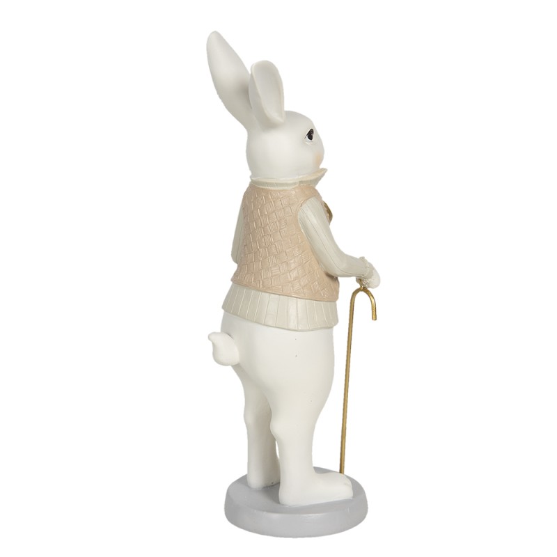 Clayre & Eef Figur Kaninchen 12x9x31 cm Weiß Polyresin