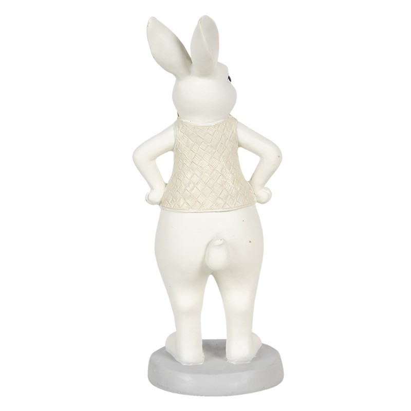 Clayre & Eef Figur Kaninchen 9x8x20 cm Weiß Polyresin