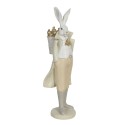 Clayre & Eef Figurine Rabbit 11x10x37 cm White Yellow Polyresin