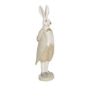 Clayre & Eef Figur Kaninchen 9x9x30 cm Weiß Beige Polyresin