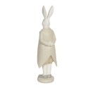 Clayre & Eef Figur Kaninchen 9x9x30 cm Weiß Beige Polyresin