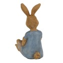 Clayre & Eef Figurine Rabbit 10x6x12 cm Brown Blue Polyresin