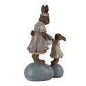 Clayre & Eef Figurine Rabbit 10x6x17 cm Brown Pink Polyresin