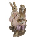 Clayre & Eef Figurine Rabbit 17x8x11 cm Pink Beige Polyresin