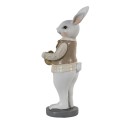 Clayre & Eef Statuetta Coniglio 5x5x15 cm Beige Bianco Poliresina