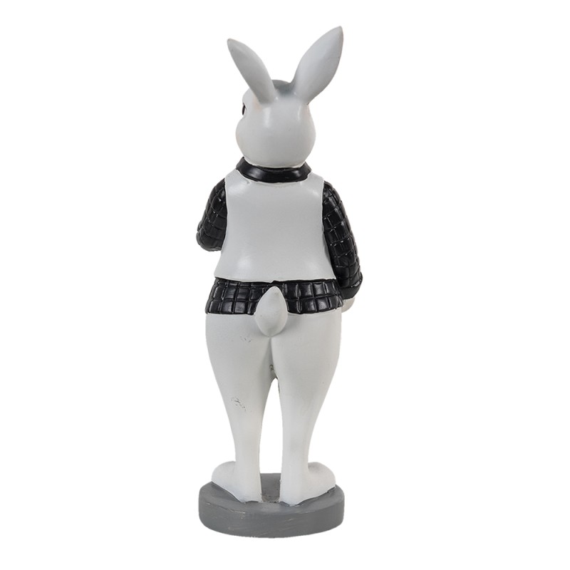 Clayre & Eef Figur Kaninchen 7x7x20 cm Schwarz Weiß Polyresin