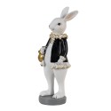 Clayre & Eef Figurine Rabbit 7x7x20 cm Black White Polyresin