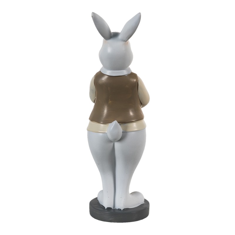 Clayre & Eef Figurine Lapin 10x8x25 cm Beige Blanc Polyrésine