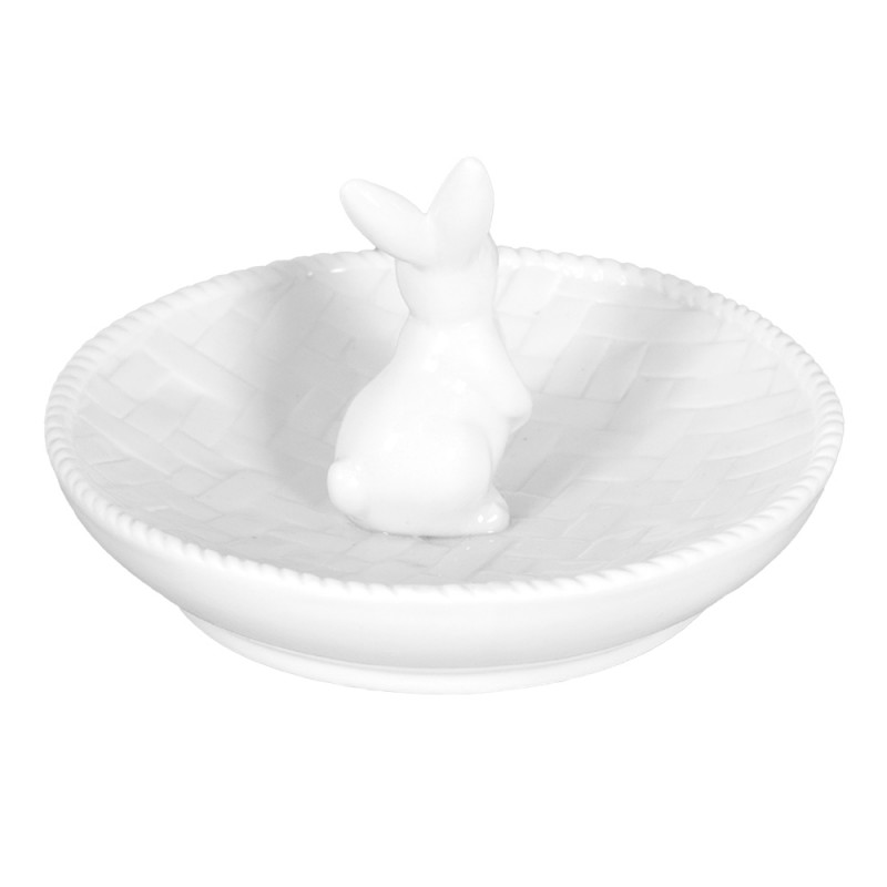 Clayre & Eef Bowl Rabbit 13x13x9 cm White Ceramic