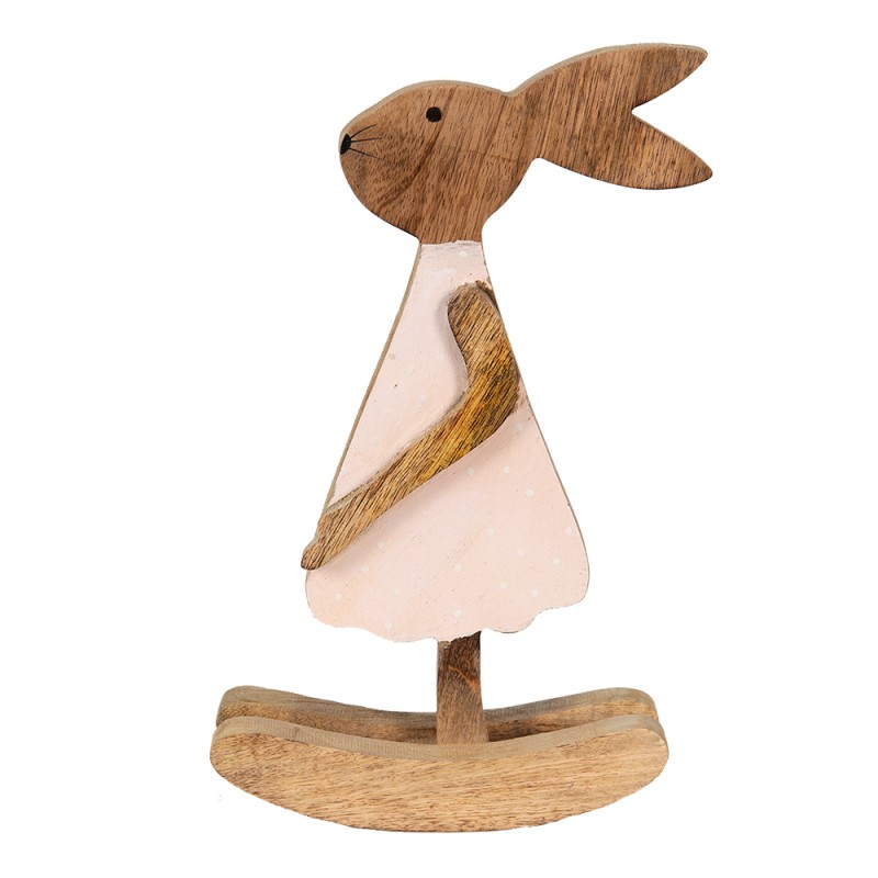 Clayre & Eef Figurine Rabbit 17x7x30 cm Brown Wood