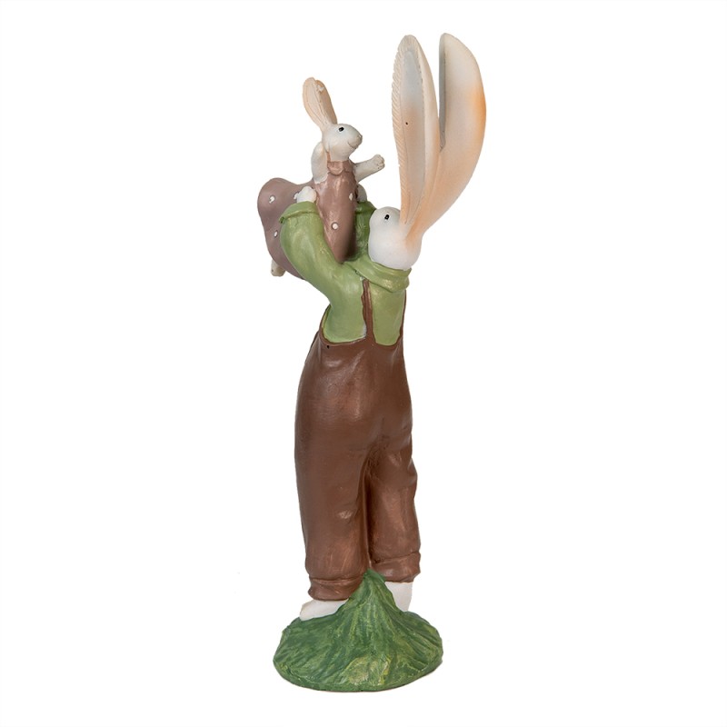 Clayre & Eef Figurine Rabbit 10x7x25 cm Brown Polyresin