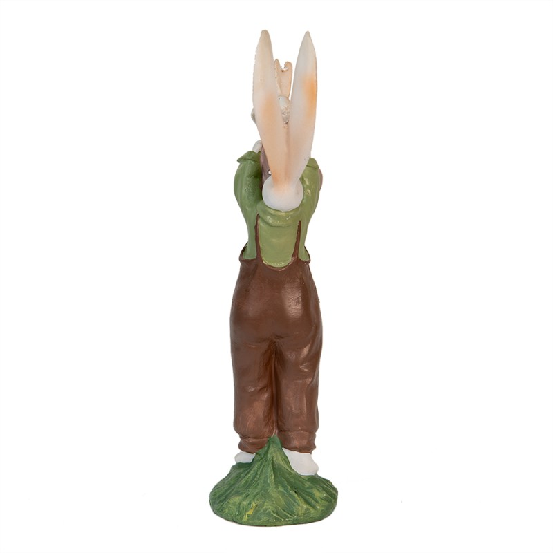 Clayre & Eef Statuetta Coniglio 10x7x25 cm Marrone Poliresina