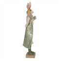 Clayre & Eef Statuetta Coniglio 11x8x33 cm Verde Poliresina