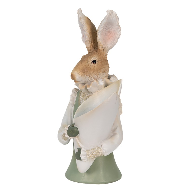 Clayre & Eef Figurine Rabbit 16x13x30 cm Beige Polyresin