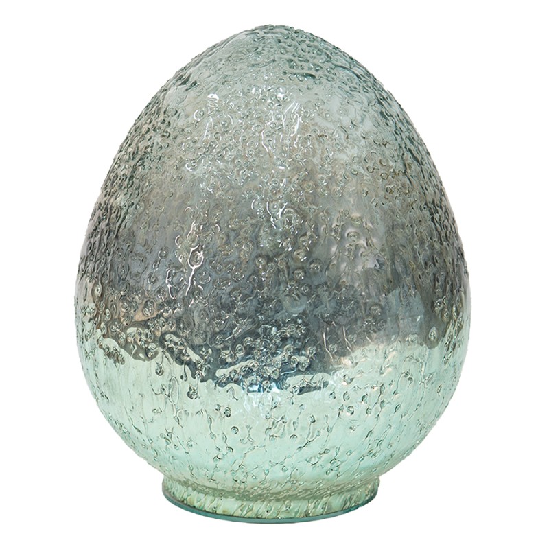 Clayre & Eef Figurine Egg Ø 13x19 cm Green Glass