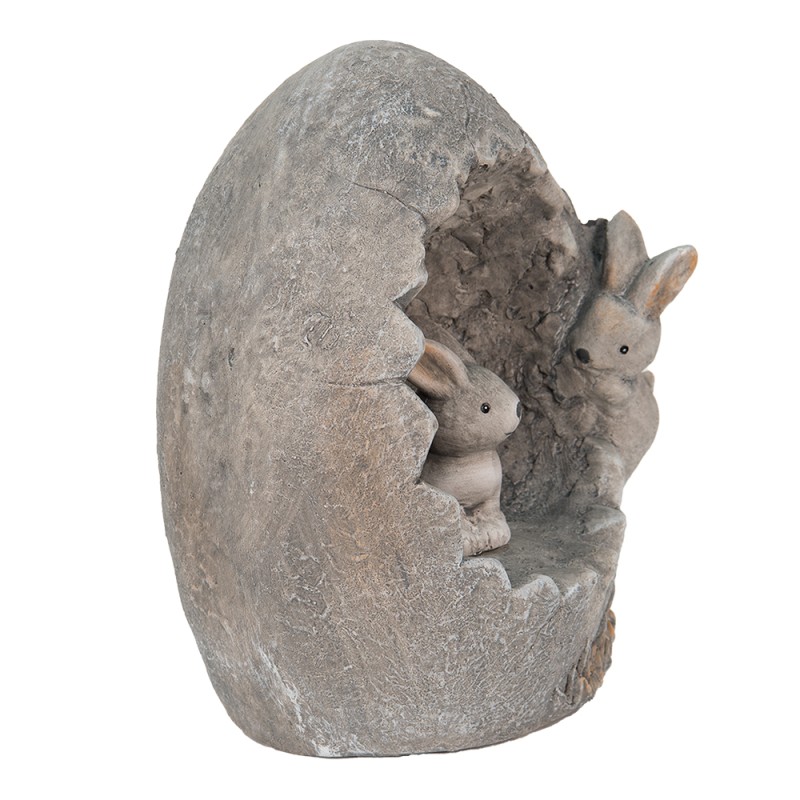 Clayre & Eef Decoration Rabbit 22x18x27 cm Grey Stone