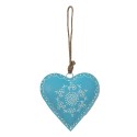 Clayre & Eef Pendant Heart 16x15 cm Blue Iron