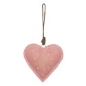 Clayre & Eef Pendant Heart 14x4x14 cm Pink Iron