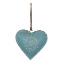 Clayre & Eef Pendant Heart 20x20 cm Blue Iron