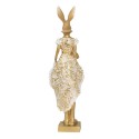 Clayre & Eef Figur Kaninchen 11x8x33 cm Goldfarbig Polyresin