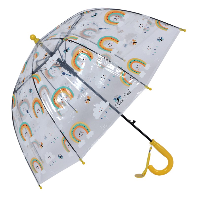 Juleeze Paraplu Kind  Ø 65x65 cm Geel Kunststof Regenboog