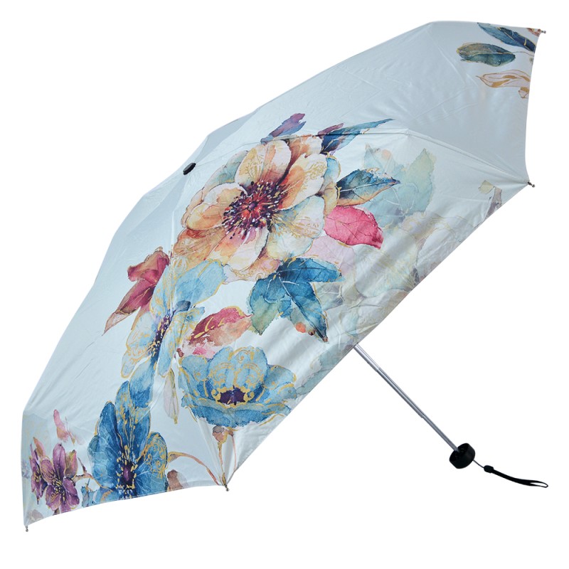Juleeze Parapluie pour adultes Ø 92 cm Blanc Polyester Fleurs