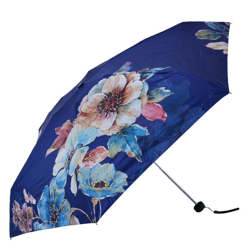 Juleeze Parapluie pour adultes Ø 92 cm Bleu Polyester Fleurs