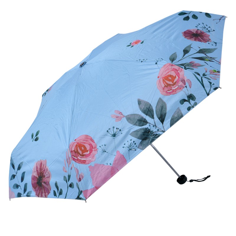 Juleeze Parapluie pour adultes Ø 92 cm Bleu Polyester Fleurs
