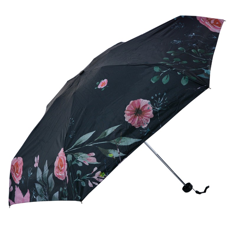 Juleeze Erwachsenen-Regenschirm Ø 92 cm Schwarz Polyester Blumen