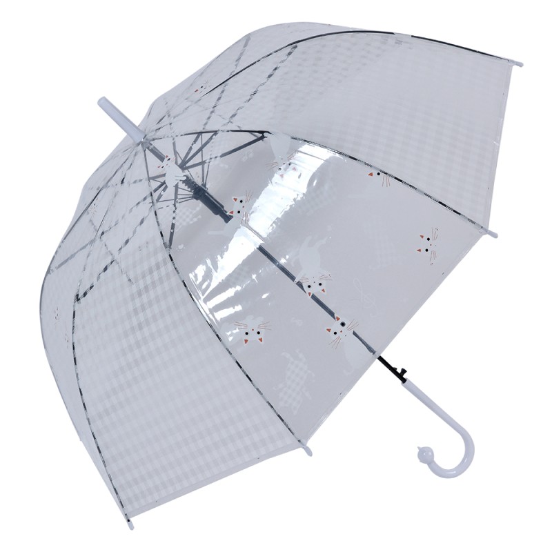 Juleeze Erwachsenen-Regenschirm Ø 60 cm Weiß Kunststoff Katzen