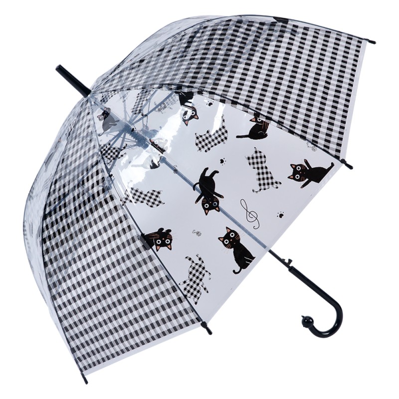 Juleeze Erwachsenen-Regenschirm Ø 60 cm Schwarz Kunststoff Katzen