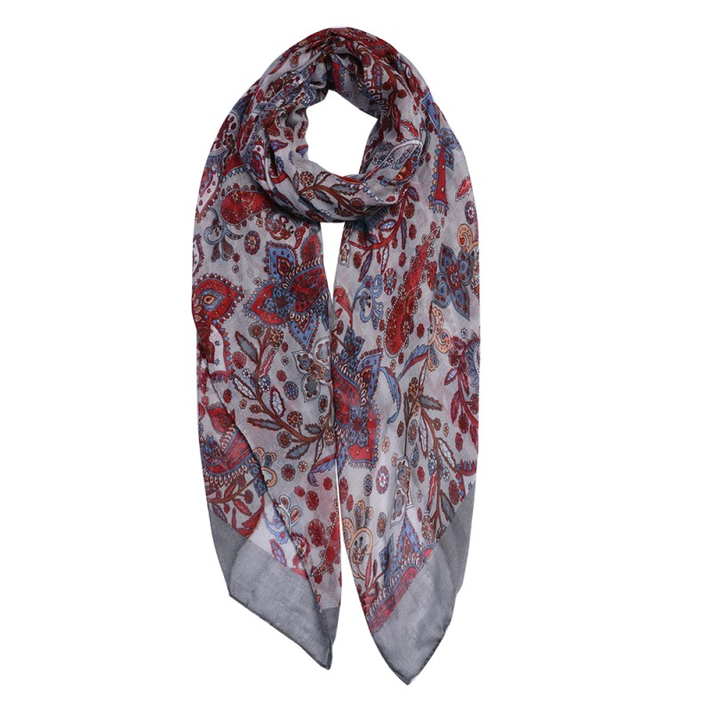 Juleeze Printed Scarf 80x180 cm Grey Synthetic