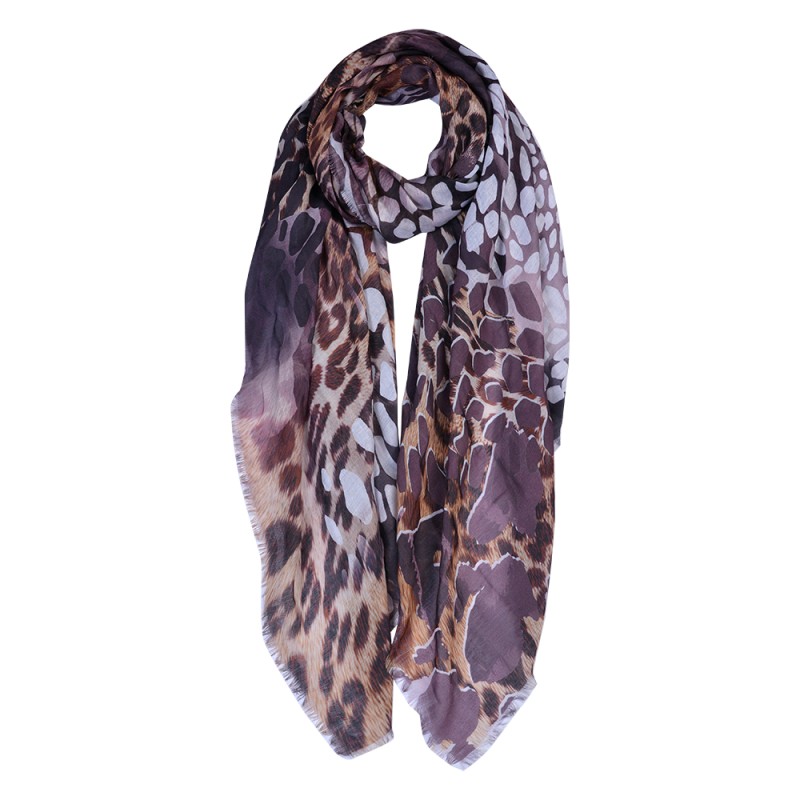 Juleeze Printed Scarf 90x180 cm Brown Synthetic