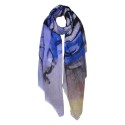 Juleeze Printed Scarf 90x180 cm Blue Synthetic Tiger