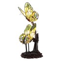 LumiLamp Lampe de table Tiffany Papillon 24x17x47 cm Jaune Verre